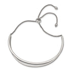 Stainless Steel Polished with Crystals Adjustable Bangle Bracelet for Women
