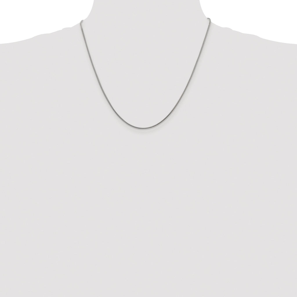 Polished Snake Chain Necklace in Sterling Silver, 1.2mm