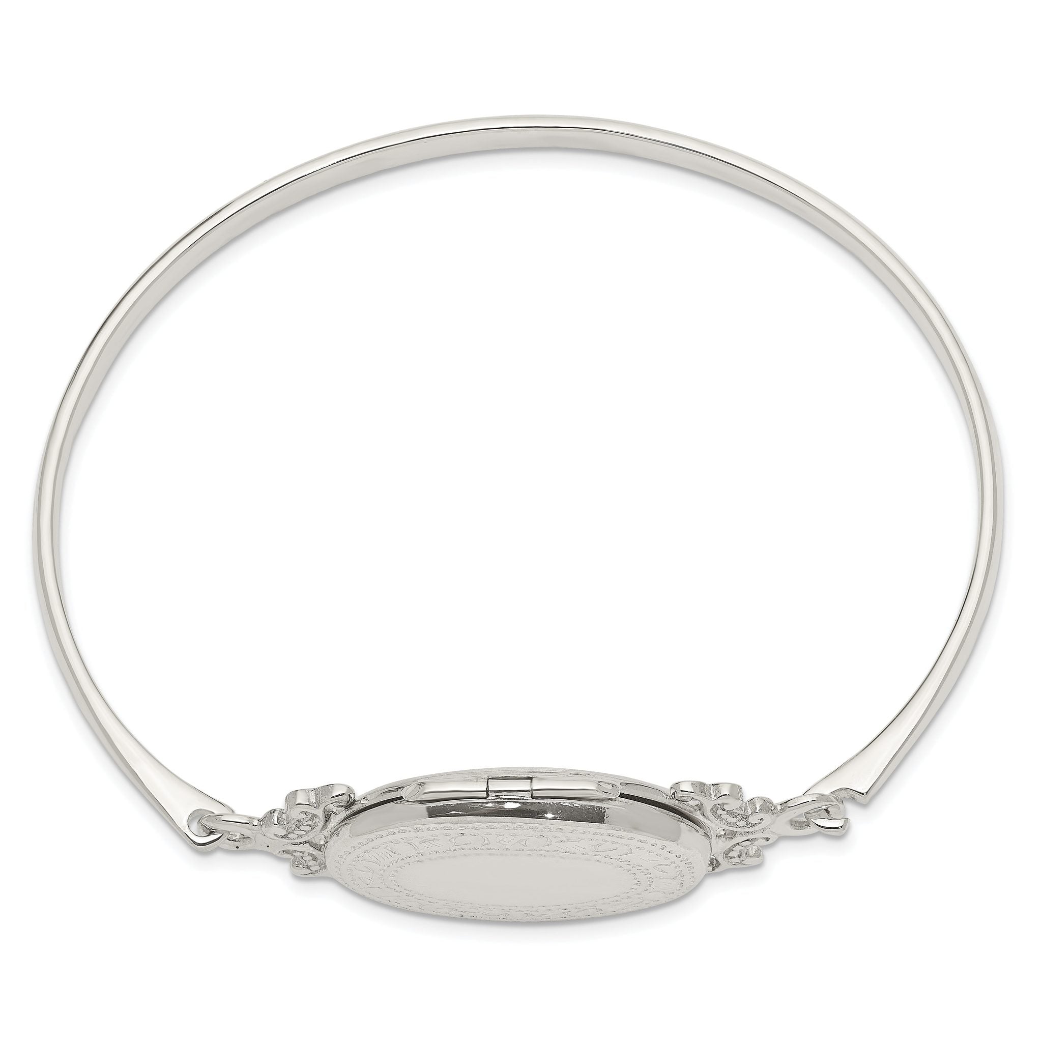 Sterling Silver 26mm Oval Locket Bangle Secondary image