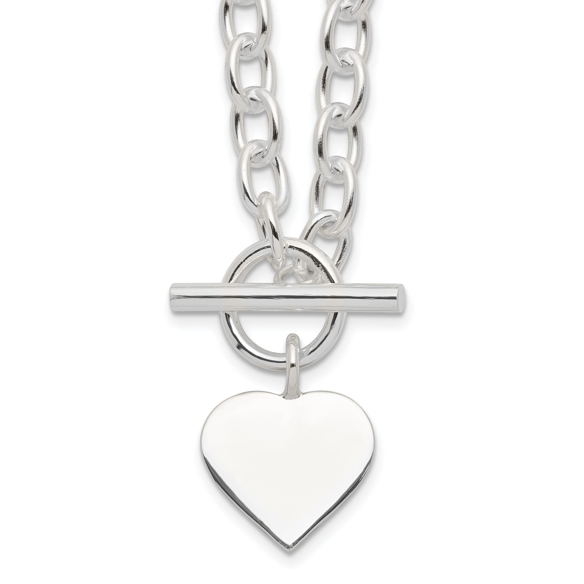 Sterling Silver Engraveable Heart Necklace Main image
