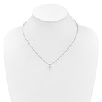 14k White Gold 1/4 carat Lab Grown Diamond VS/SI+ G+ Complete 18 inch Cross Pendant Necklace