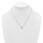 Sterling Silver Rose-tone Polished 8mm White CZ 18 inch Necklace