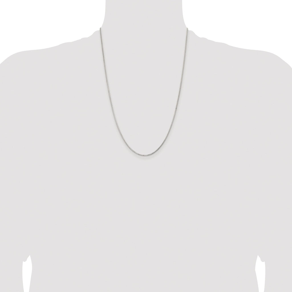 Diamond-Cut Round Box Chain in Sterling Silver, 1.3mm