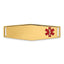 14K Gold Polished Medical ID Bracelet with Red Enamel Engravable