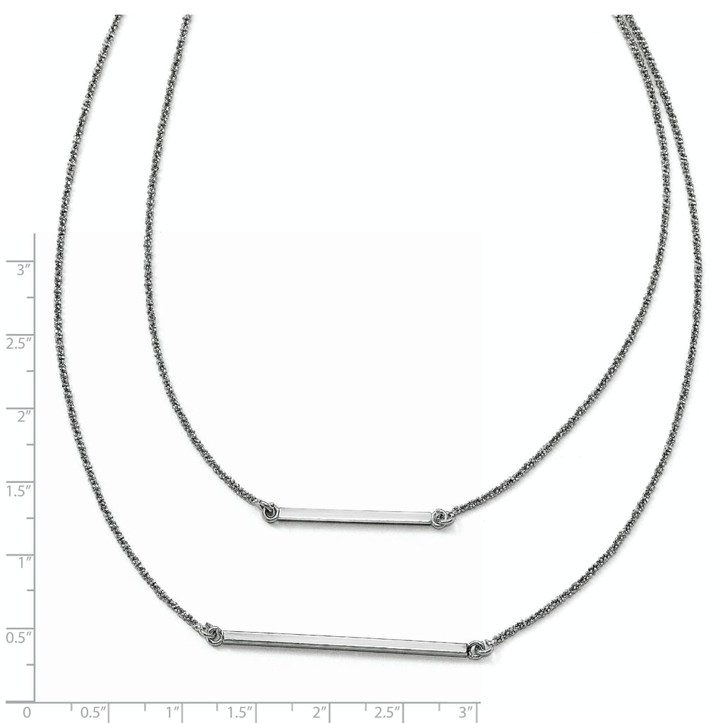 Sophia Jewelers Elegant 925 Sterling Silver Double Strand Necklace