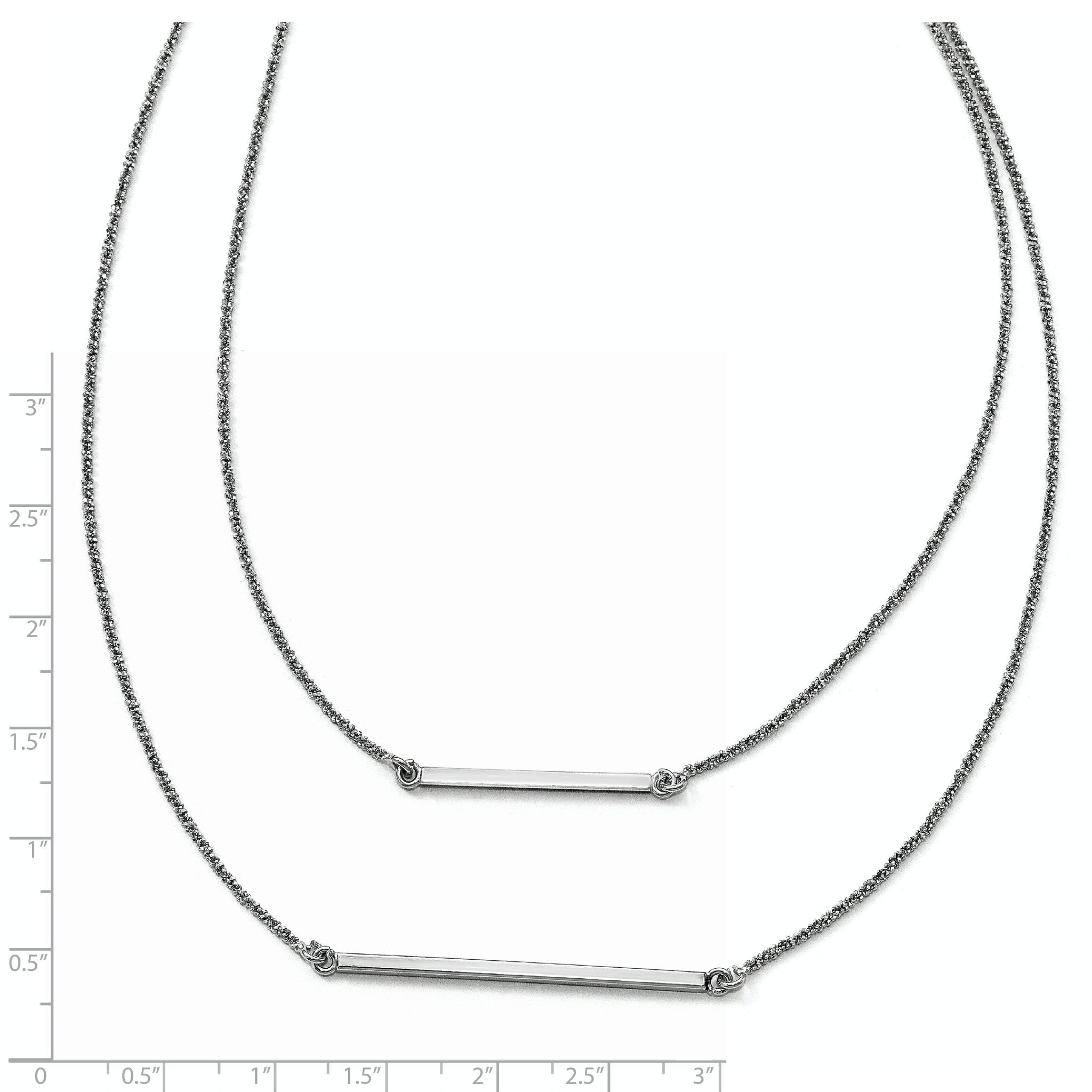 Sophia Jewelers Elegant 925 Sterling Silver Double Strand Necklace