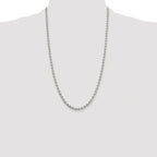 Sterling Silver Rhodium-plated 3.5mm Diamond-cut Rolo Chain
