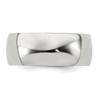 Domed Wedding Band in Black Titanium & Sterling Silver, 10mm