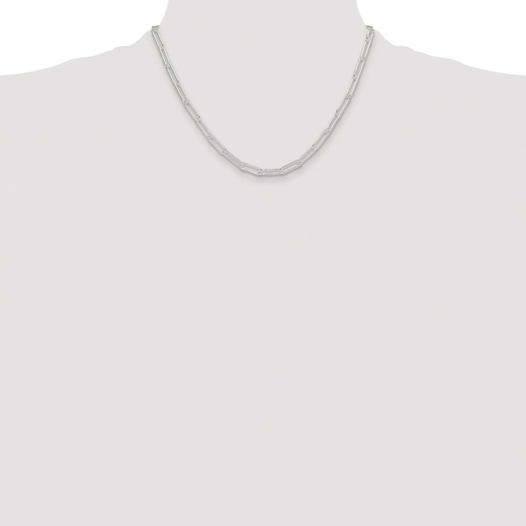 Paperclip Chain Necklace in Sterling Silver, 4.5mm