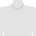 Sterling Silver Rhodium-plated 7.8mm Concave Beveled Curb Chain