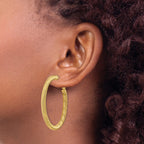 14K Gold Twisted Omega Back Hoop Earrings for Women  Polished Finish