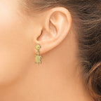 14K Shell and Sea Turtle Dangle Earrings