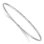 14K White Gold Diamond-Cut Bangle with Polished Slip-On Elegance