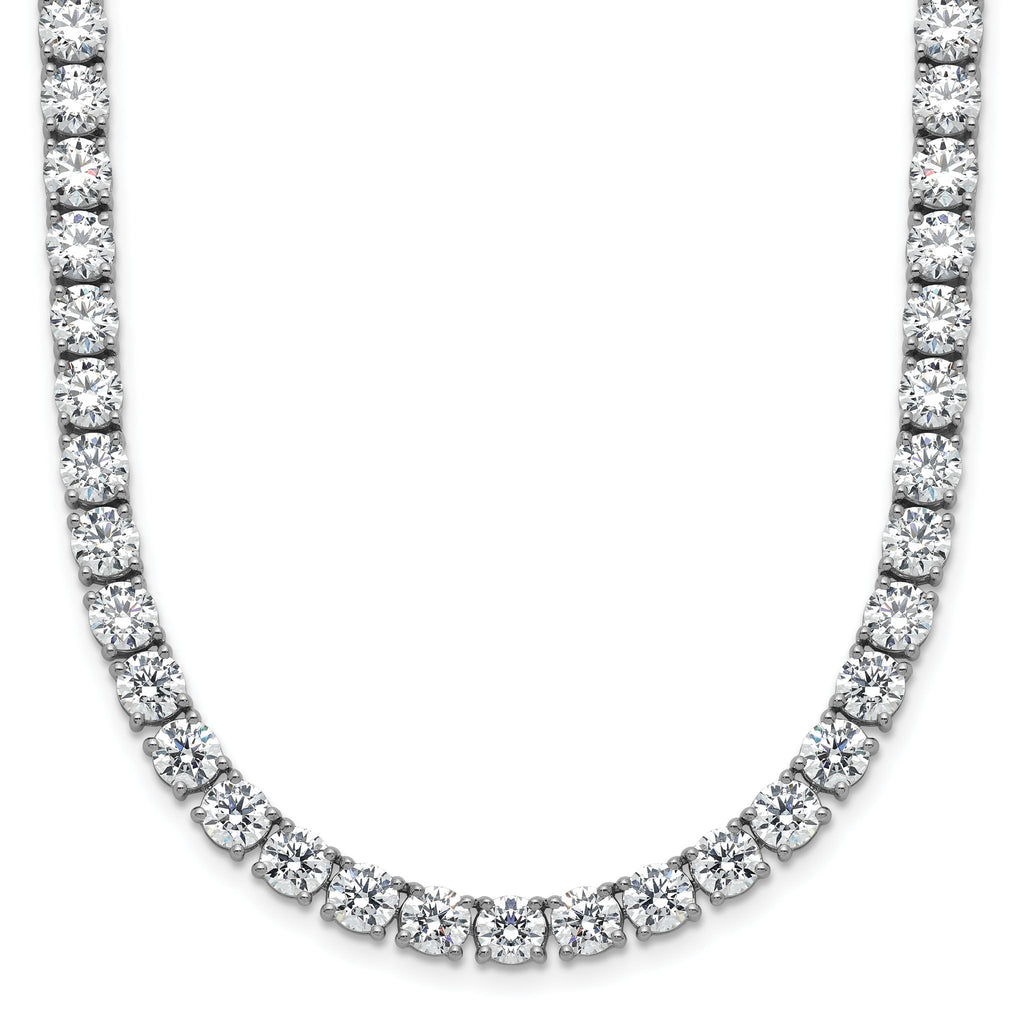 14k White Gold 36 carat Lab Grown Diamond VS/SI+ G+ Complete Round 20 inch Straight Tennis Necklace