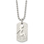 Stainless Steel Brushed & Polished Woman Silhouette Dog Tag 22in Necklace
