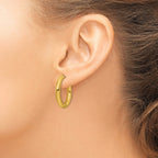 Stainless Steel Gold-Tone Polished Hinged Huggie Hoop Earrings