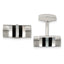Stainless Steel Mother of Pearl and Onyx Cuff Links