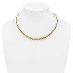 14K Polished and Diamond-cut Twisted Beaded Necklace