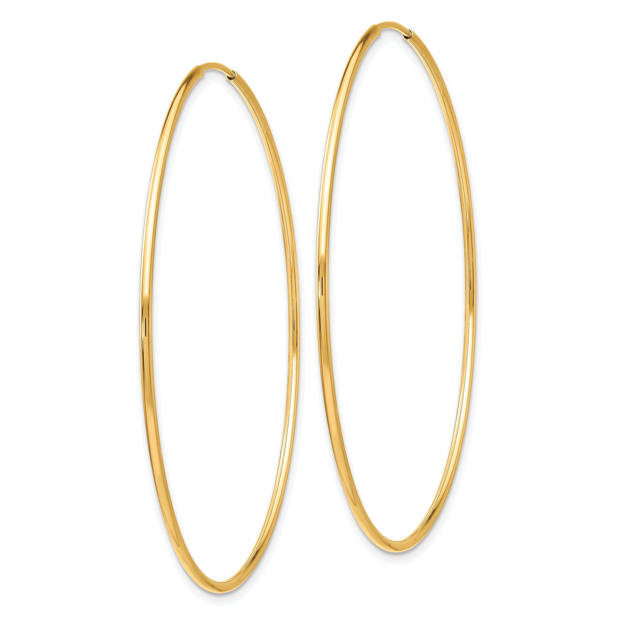 10K Gold Polished Endless Hoop Earrings for Women 54mm Hollow Design Secondary image