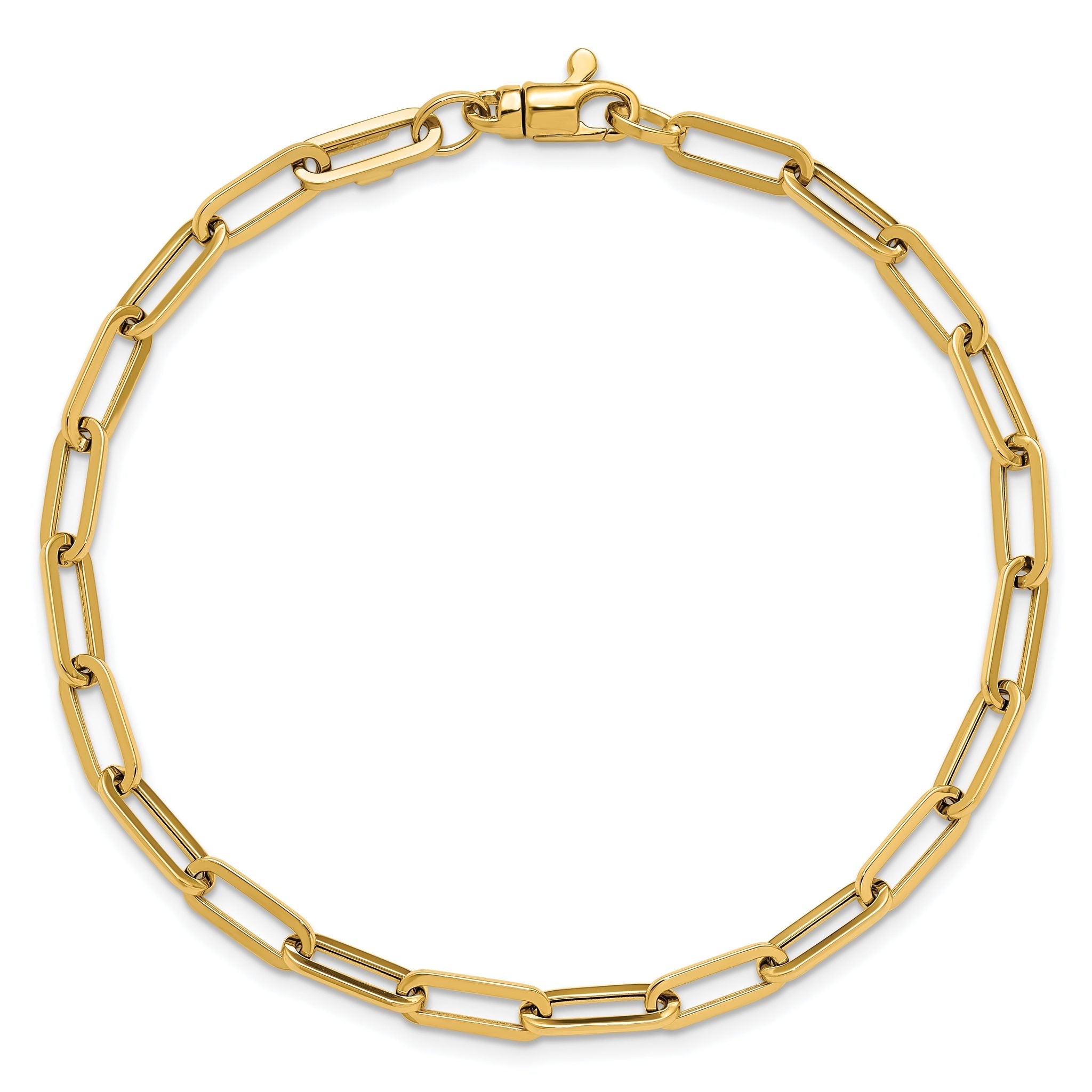 14K Polished Fancy Link with 1in ext Bracelet