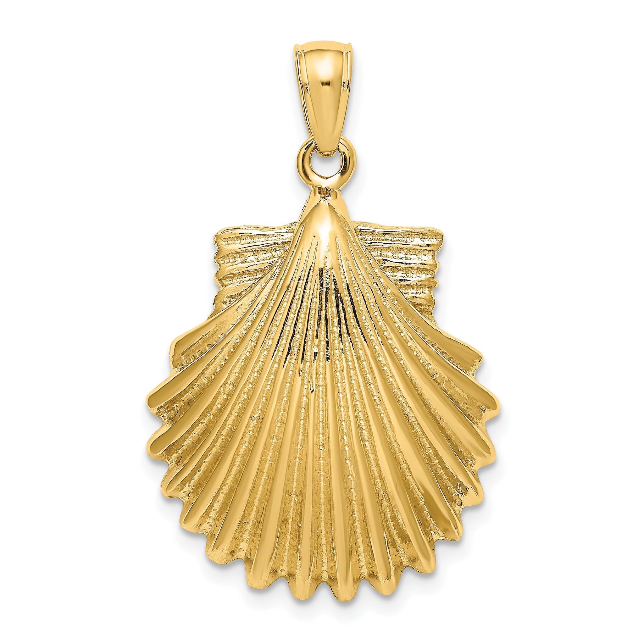 14K Polished Scallop Shell Charm Main image