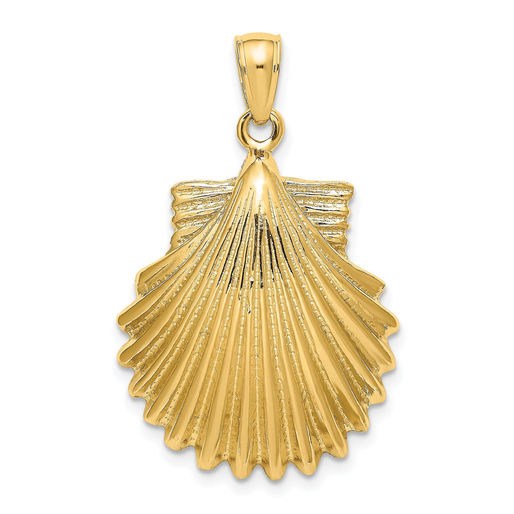 14K Polished Scallop Shell Charm