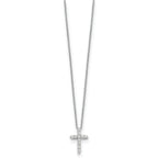14k White Gold 1/4 carat Lab Grown Diamond VS/SI+ G+ Complete 18 inch Cross Pendant Necklace