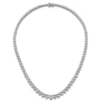 14k White Gold 25 3/8 carat Lab Grown Diamond VS+ F+ Complete Round 16 inch Graduated Tennis Necklace