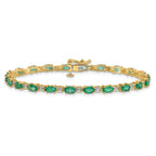 14k Diamond and Emerald Bracelet