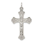Sterling Silver 925 INRI Crucifix Pendant with Polished Finish, Solid Die Struck Design