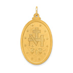 14k Solid Polished/Satin Large Oval Miraculous Medal