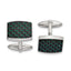 Stainless Steel Black & Green Carbon Fiber Cuff Links
