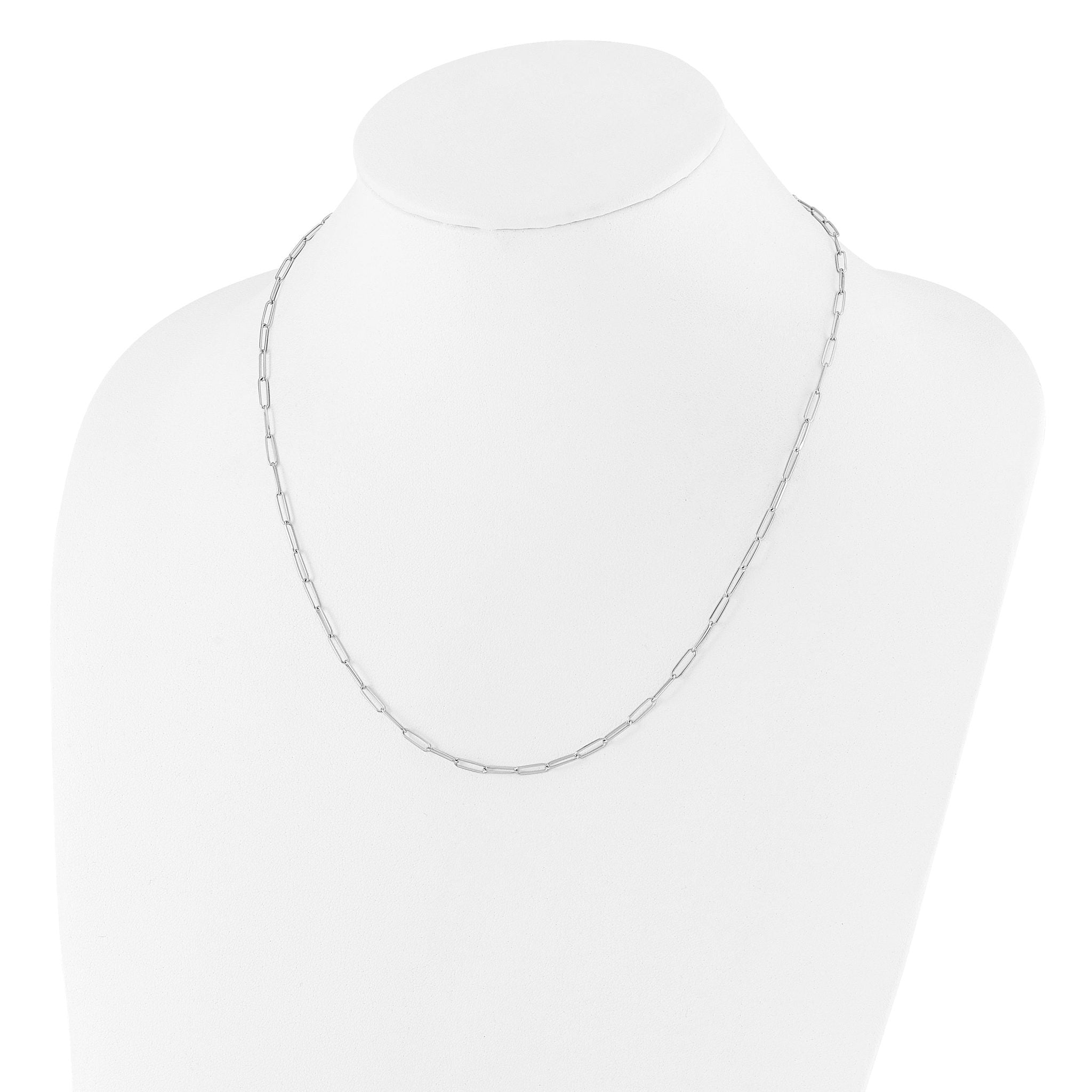 14K White Gold Polished Fancy Link Necklace Secondary image
