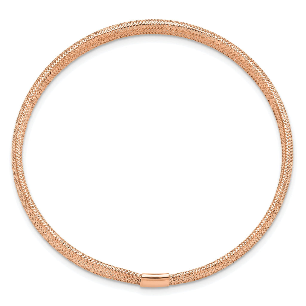14K with Rose Gold Plating Polished Stretch Bracelet