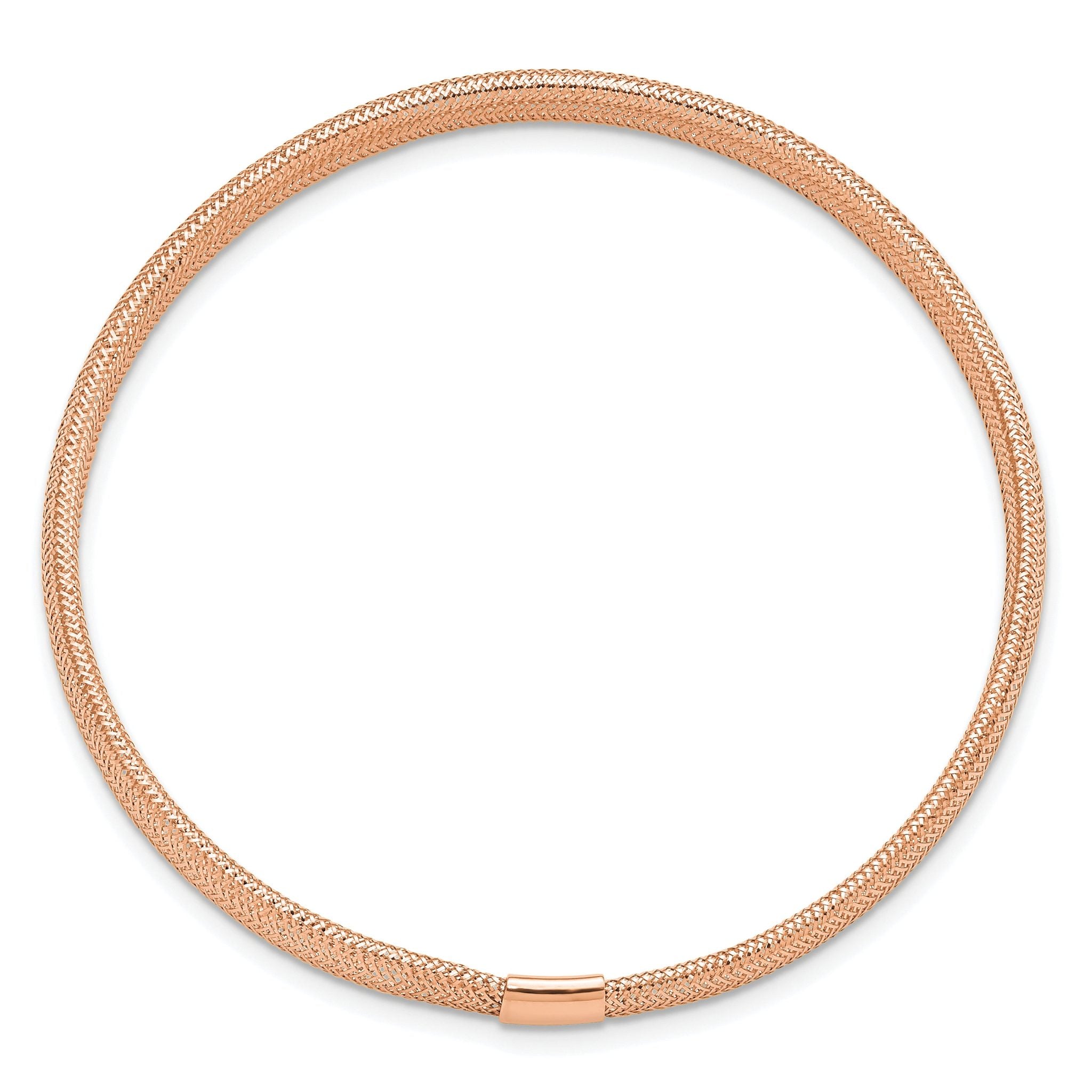 14K with Rose Gold Plating Polished Stretch Bracelet