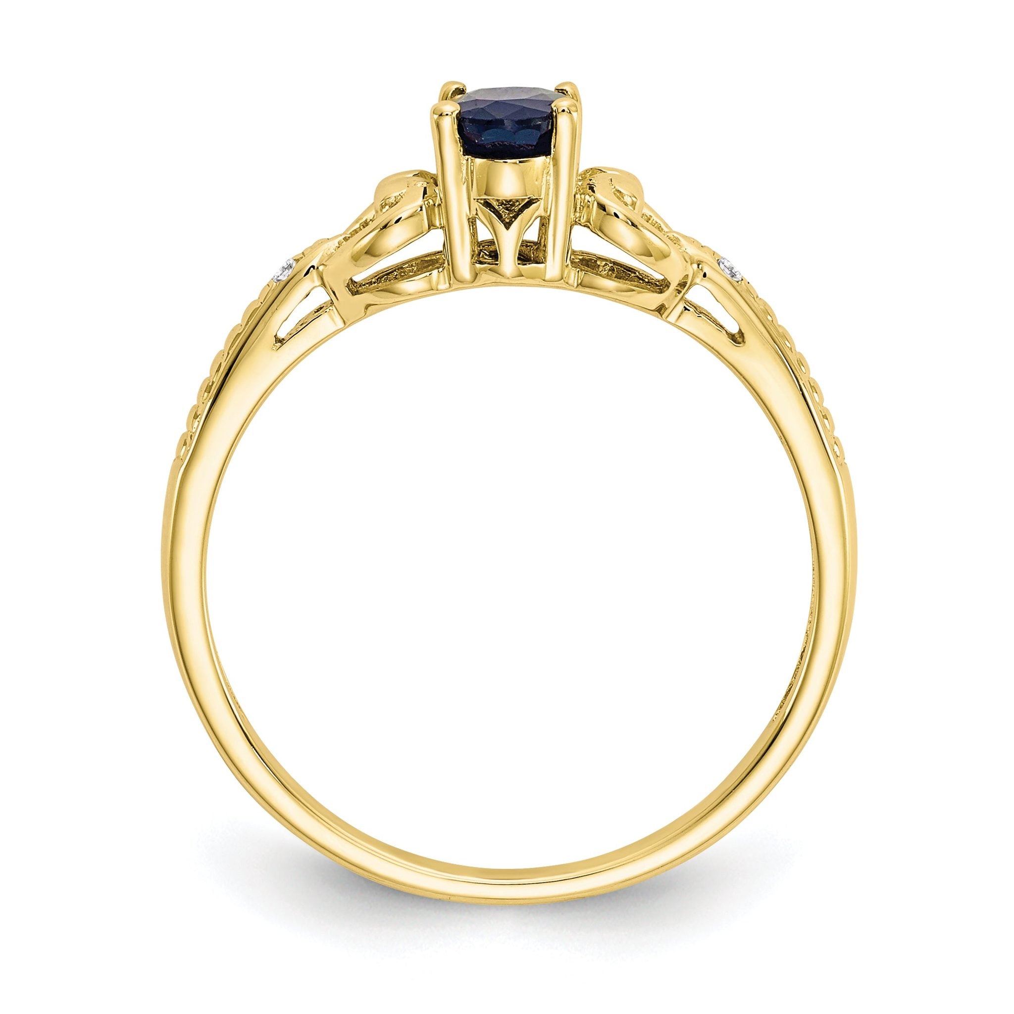 10K Sapphire and Diamond Ring Secondary image