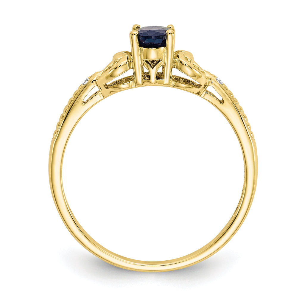 10K Sapphire and Diamond Ring