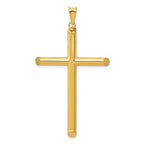 14K Gold 3D Polished Hollow Cross Pendant by Sophia Jewelers