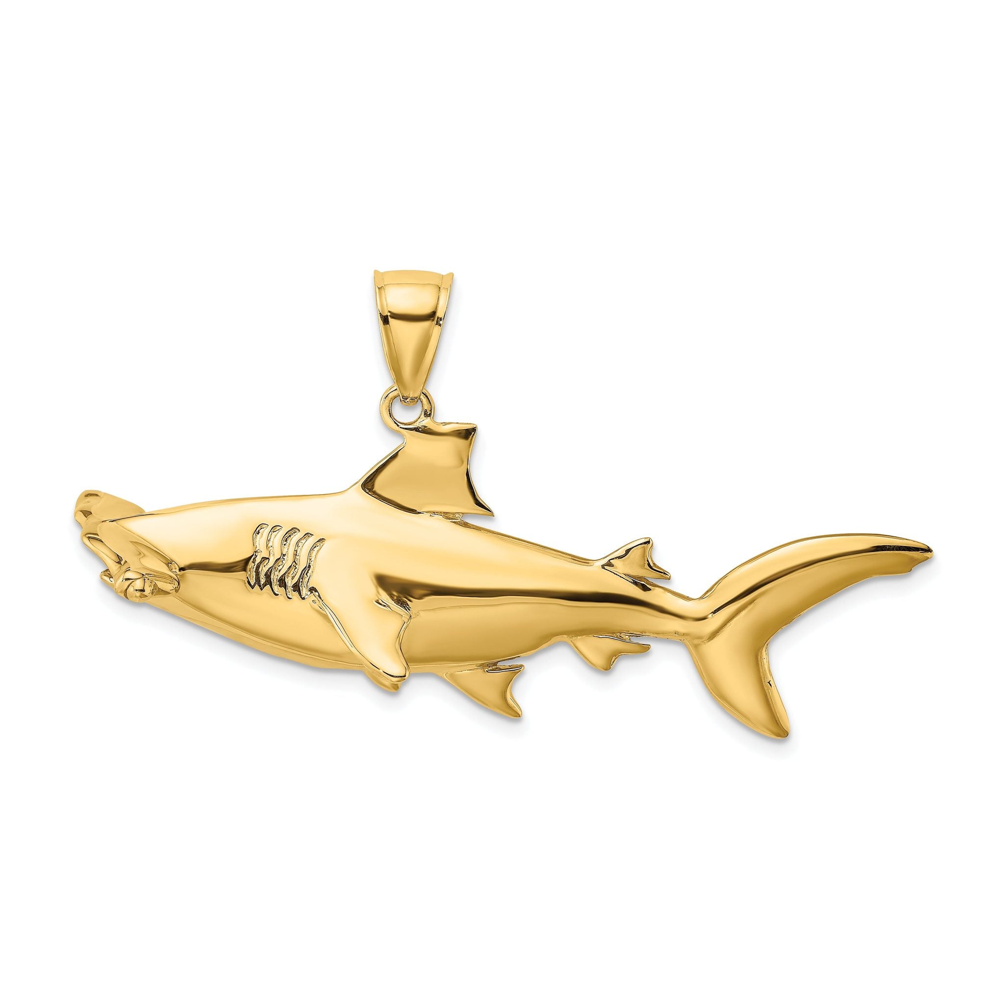 14K 3-D Hammerhead Shark Charm Main image