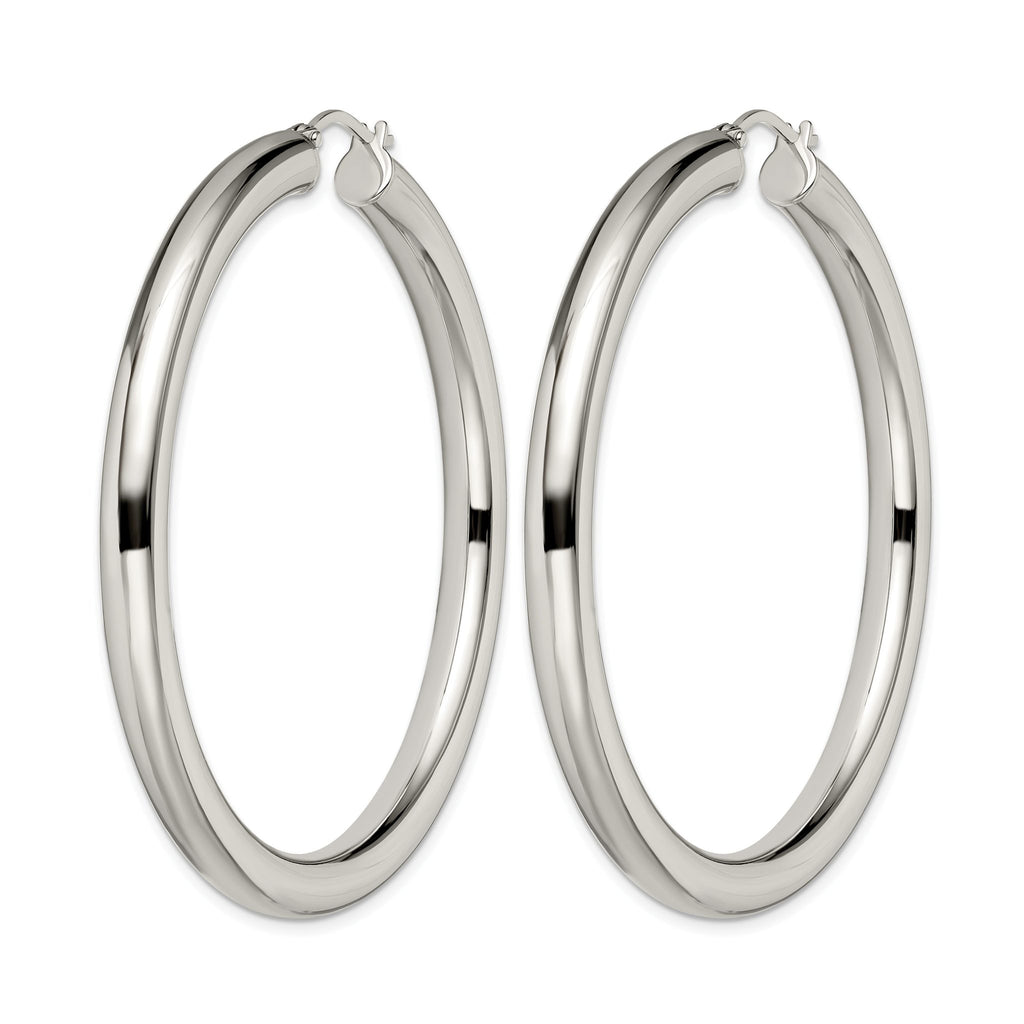 Stainless Steel Polished Hoop Earrings for Women