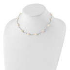 Sterling Silver Rhodium-plated 3-7mm White Near-Round Freshwater Cultured Pearl 13-Station 16 inch with 2.5 inch Extension Necklace