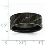 Black IP Swirl Wedding Band in Titanium, 8mm