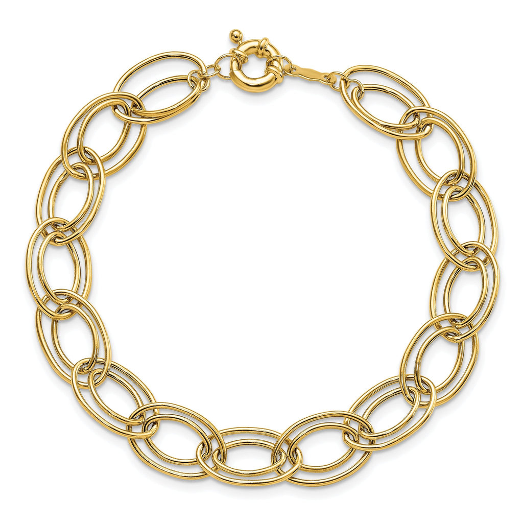 14K Fancy Oval Link Bracelet