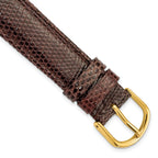 12mm Long Brown Genuine Lizard Leather with Gold-tone Buckle 7.75 inch Watch Band