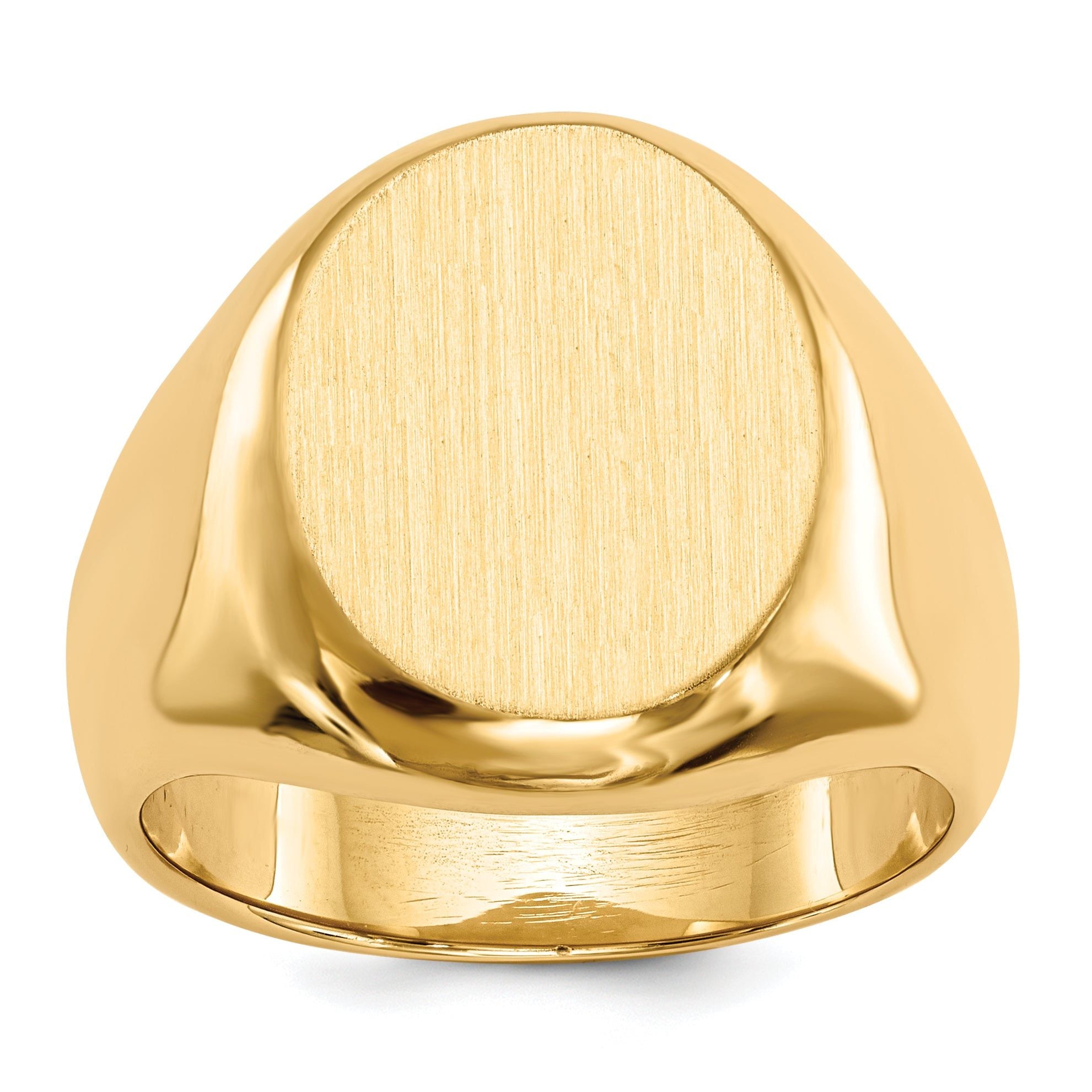 14k 16.5x13.5mm Closed Back Men's Signet Ring Main image