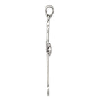 Sterling Silver 925 Thorn Cross Pendant with Antiqued Polished Finish