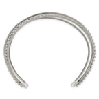 Stainless Steel Polished Beaded Cuff Bangle Bracelet for Women