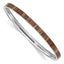 Stainless Steel Polished Brown and Black Enameled Bangle Bracelet for Women