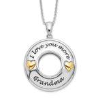 Sentimental Expressions Sterling Silver Gold-plated Antique CZ I Love You More Grandma 18in Necklace