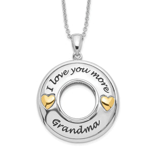 Cubic Zirconia You More Grandma Necklace in Sterling Silver, Reversible, 18 Inch - Sophia Jewelers